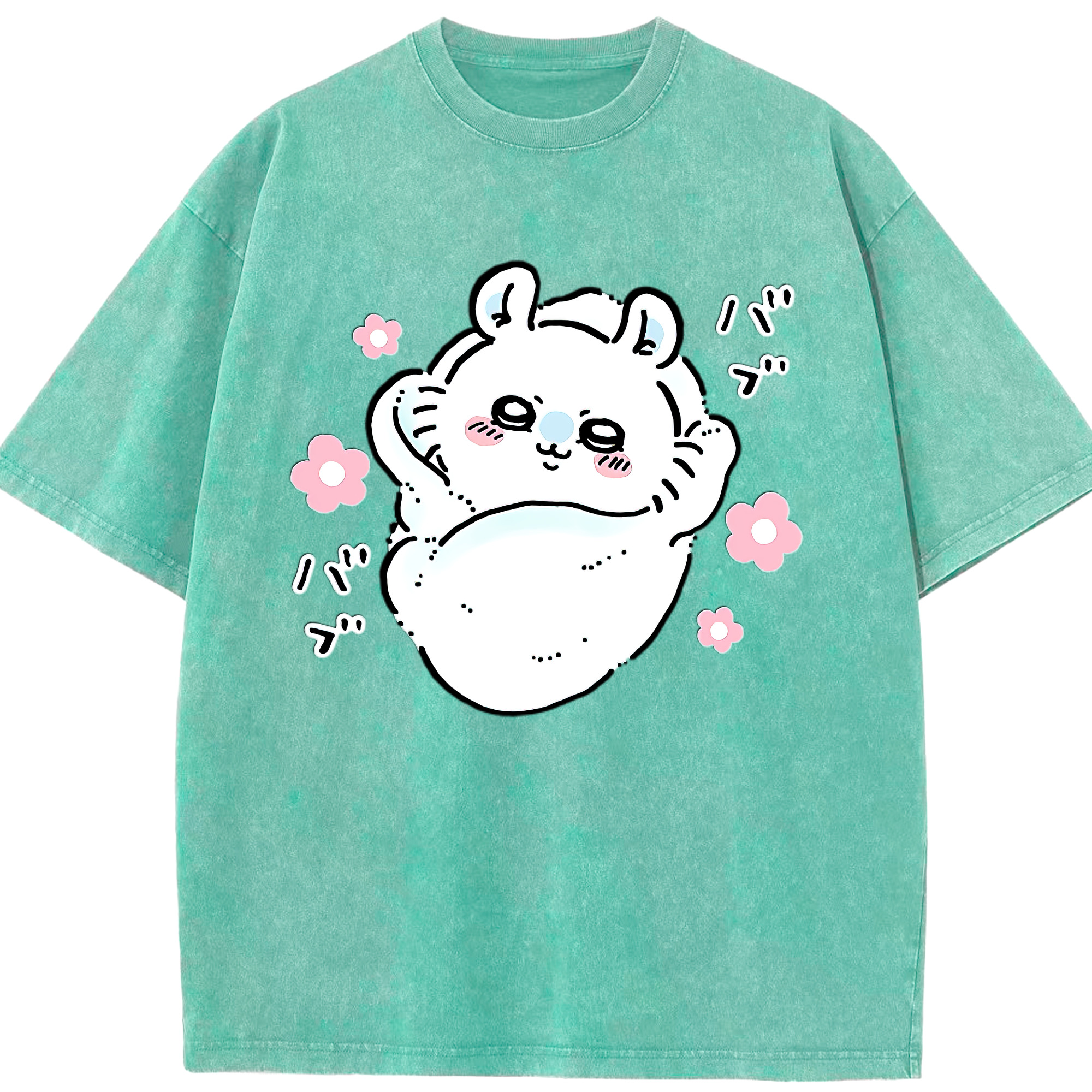 （画像用） ちいかわ モモンガ Chii-kawa Momonga 綿100% ヴィンテージ風 半袖Tシャツ（フロントプリント）